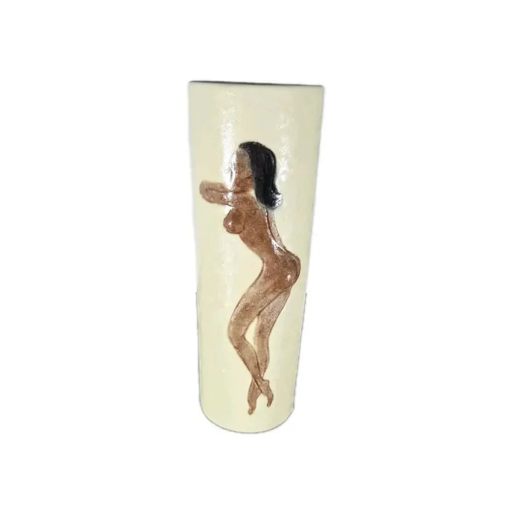 Vtg 1960s Sexy Naked Ladies Risque 3D Tumbler Glasses Tiki Barware Nude Naughty‎